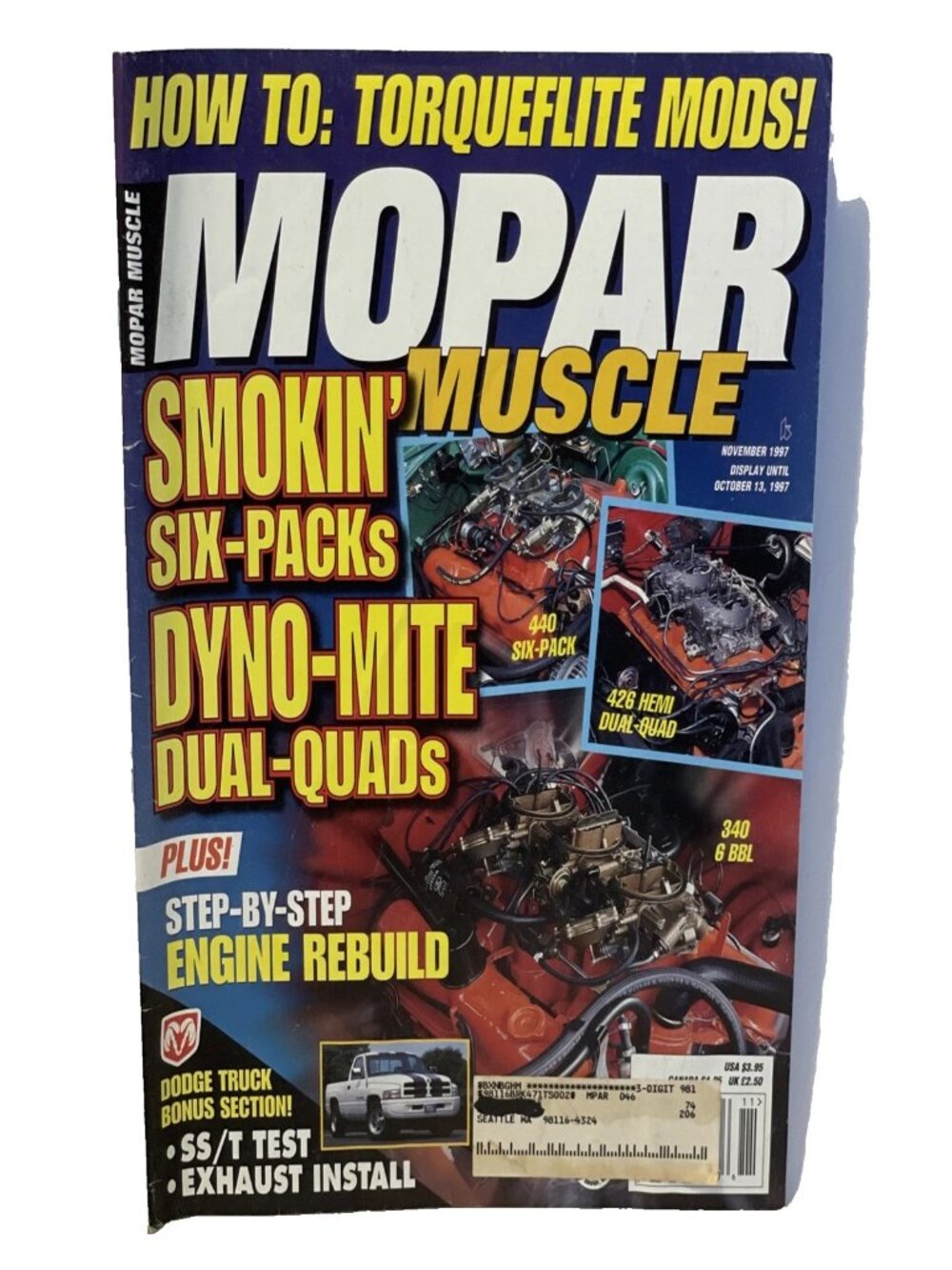 Mopar Muscle Magazine November 1997 Engine Rebuild Torqueflite Six-Pack